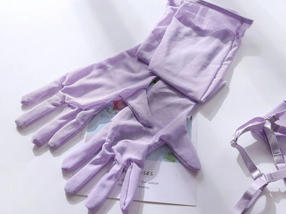 Ellolace Tight Fitting Lace Bodysuit Sexy See Through Erotic Body With Gloves Garter Night Club Outfit Sissy Crotchless Mesh Top