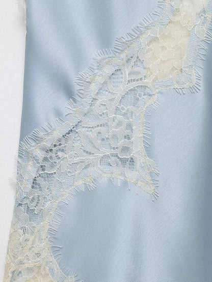 HH Sexy Women Asymmetrical Lace Slip Tops Summer Female Backless Sleeveless Off Shoulder Underwear Tanks Elegant Beach Camisole