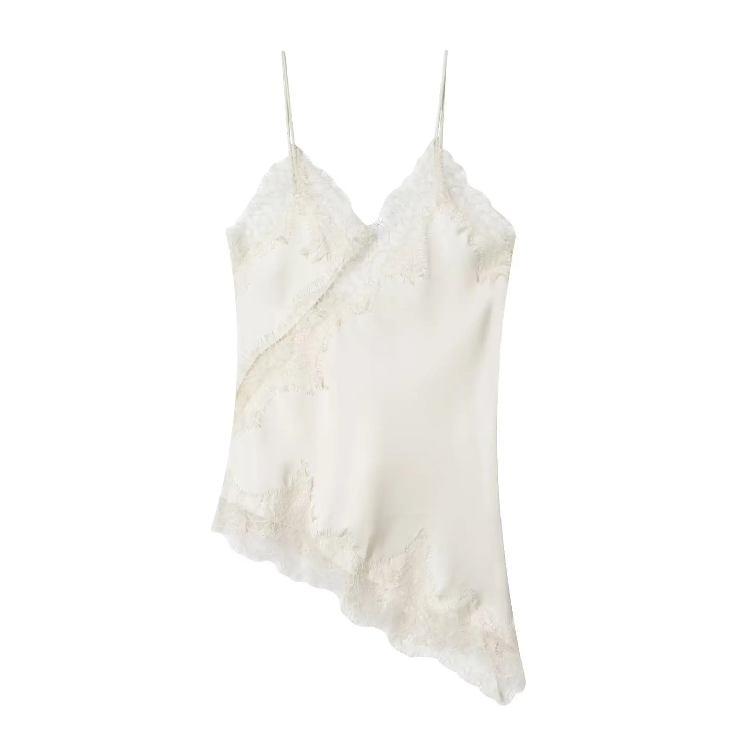 HH Sexy Women Asymmetrical Lace Slip Top