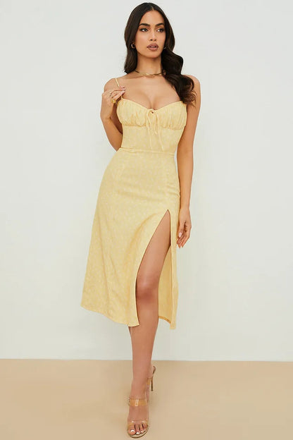 Women Elegant Floral Beach Vacation Bodycon Streetwear Long Dress 2025 Summer Clothes Wholesale Items For Business