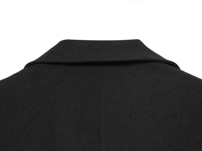 Women Elegant Lace Hem Black Suit Coat Fashion V-neck Single Breasted Slim Fit Blazer 2026 New Spring Office Lady Blazer Outwear