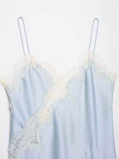 HH Sexy Women Asymmetrical Lace Slip Tops Summer Female Backless Sleeveless Off Shoulder Underwear Tanks Elegant Beach Camisole