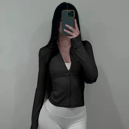 Top Yoga Slim Autumn with hood