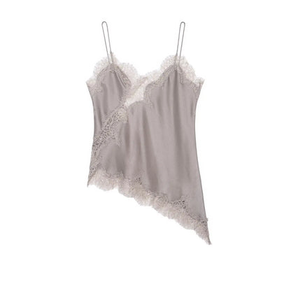 HH Sexy Women Asymmetrical Lace Slip Top