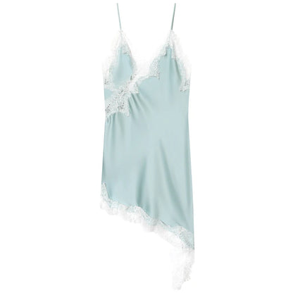 HXAO 2025 Women's Lace Asymmetric Dress Sexy Midi Slip Dress Chic Sleeveless Backless Vestido Luxury Women's Elegant Party Dress