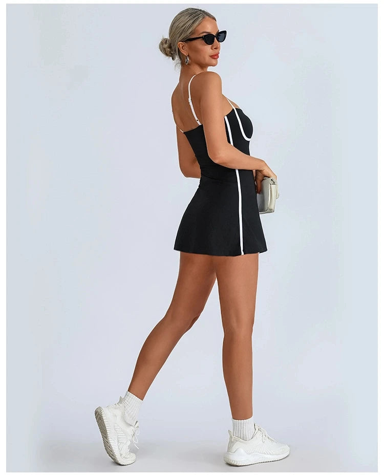 Golf Tennis Dress with Pad Sports Set Yoga for Women Workout Pickleball Clothing Badminton Skorts Activewear