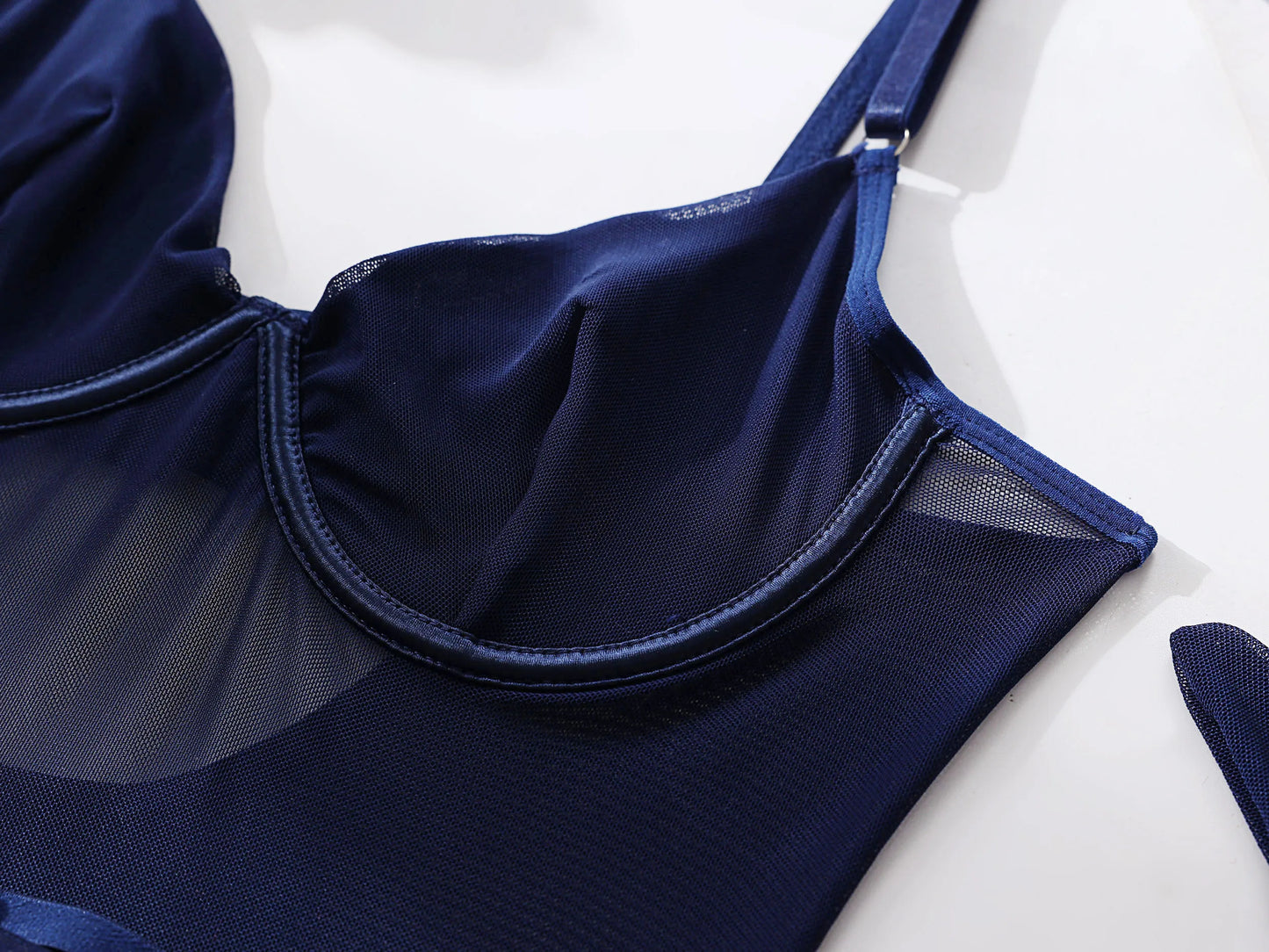 Ellolace Tight Fitting Lace Bodysuit Sexy See Through Erotic Body With Gloves Garter Night Club Outfit Sissy Crotchless Mesh Top