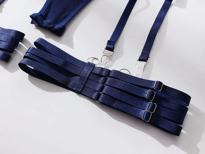 Ellolace Tight Fitting Lace Bodysuit Sexy See Through Erotic Body With Gloves Garter Night Club Outfit Sissy Crotchless Mesh Top