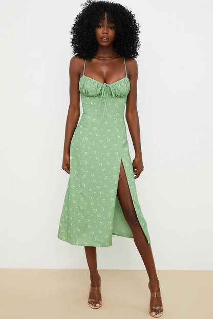 Women Elegant Floral Beach Vacation Bodycon Streetwear Long Dress 2025 Summer Clothes Wholesale Items For Business