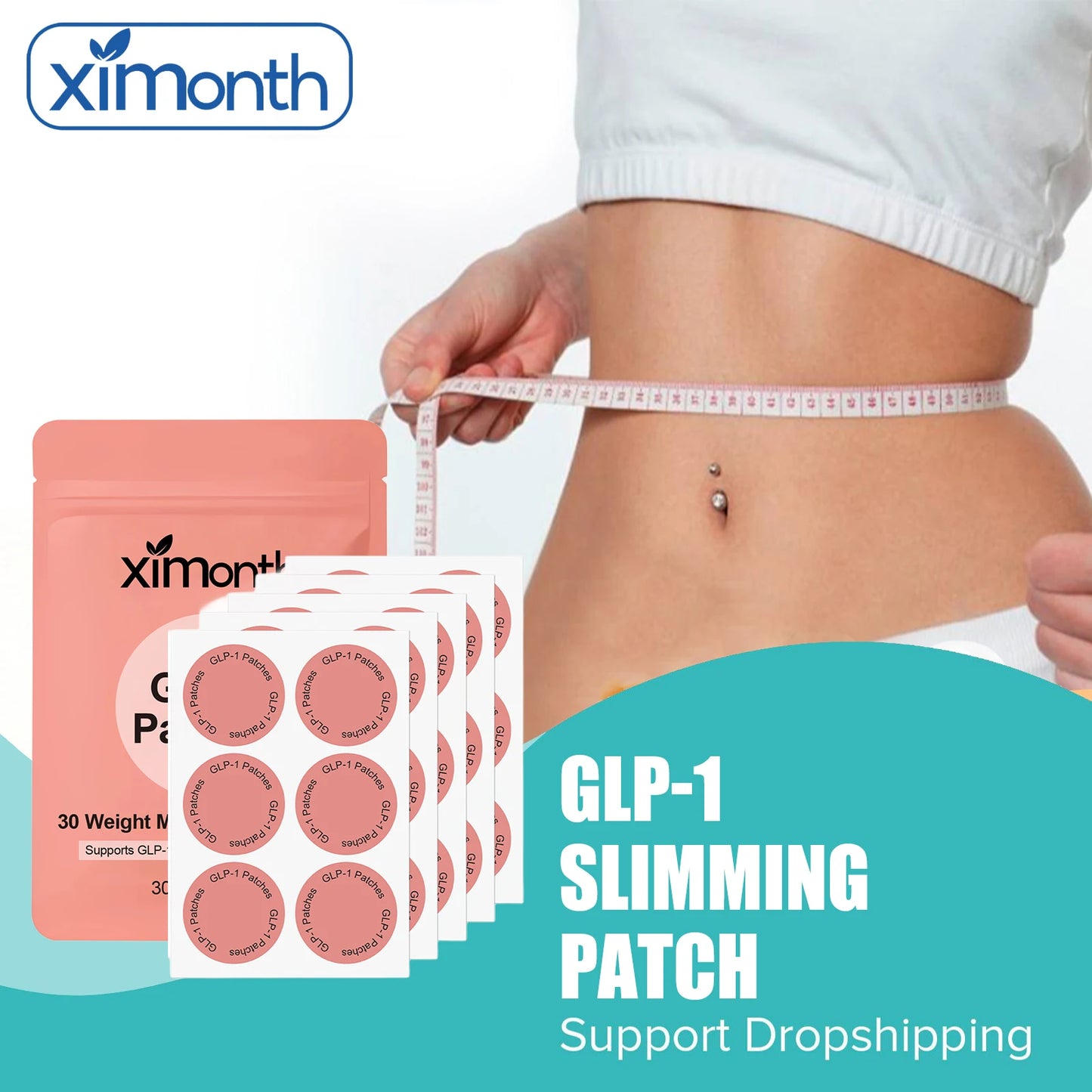 GLP-1 Patches For Body Shaping Fat Burning Anti Cellulite