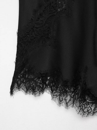 HH Sexy Women Asymmetrical Lace Slip Tops Summer Female Backless Sleeveless Off Shoulder Underwear Tanks Elegant Beach Camisole
