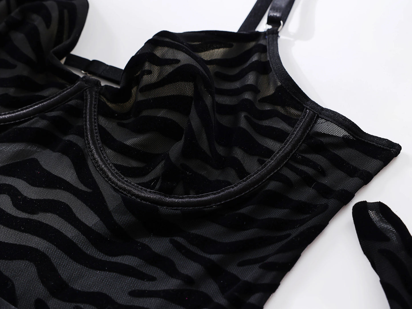 Ellolace Tight Fitting Lace Bodysuit Sexy See Through Erotic Body With Gloves Garter Night Club Outfit Sissy Crotchless Mesh Top